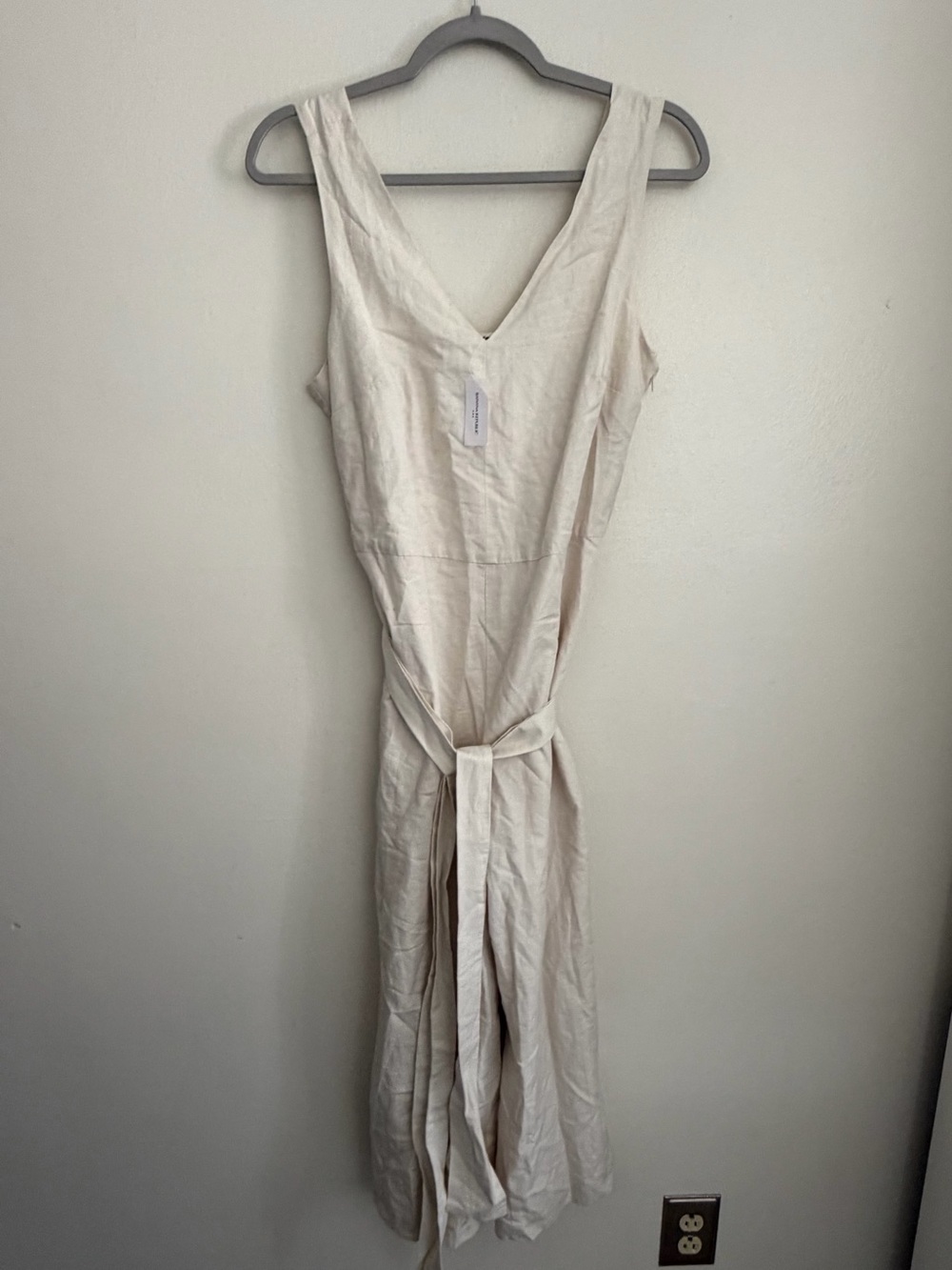 BANANA REPUBLIC Tie Waist Jumper Linen-Blend Utility Jumpsuit Women's Size 6 NEW
